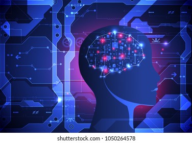 Artificial intelligence  concept. Technology background.  Vector science illustration