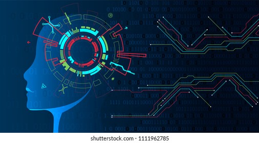 Artificial intelligence  concept. Technology background.  Vector science illustration