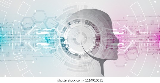 Artificial intelligence  concept. Technology background.  Vector science illustration