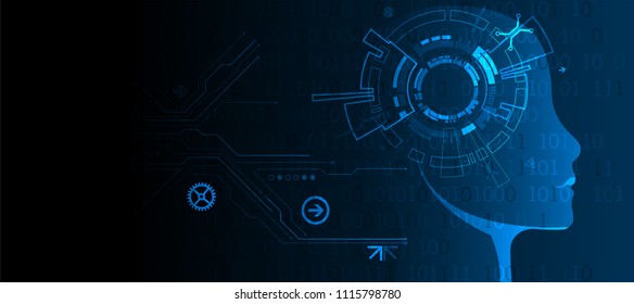 Artificial intelligence  concept. Technology background.  Vector science illustration