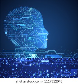 Artificial intelligence concept. Technology background. Vector science illustration