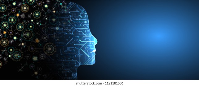 Artificial intelligence concept. Technology background. Vector science illustration