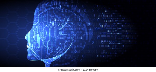 Artificial intelligence concept. Technology background. Vector science illustration