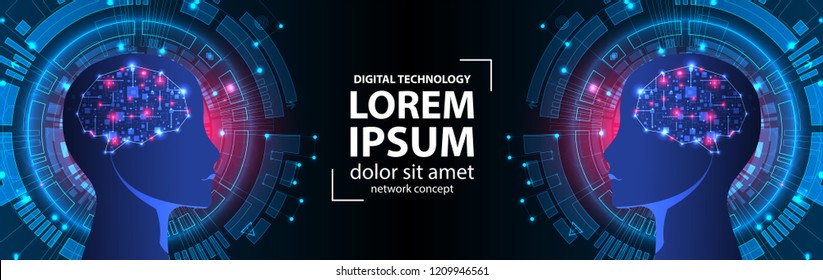 Artificial intelligence concept. Technology background. Vector science illustration