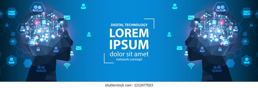 Artificial intelligence concept. Technology background. Vector science illustration