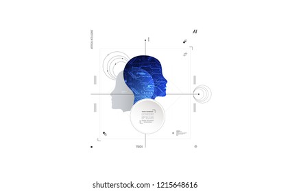 Artificial intelligence concept. Technology background. Vector science illustration
