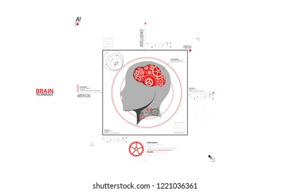 Artificial intelligence concept. Technology background. Vector science illustration