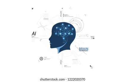 Artificial intelligence concept. Technology background. Vector science illustration