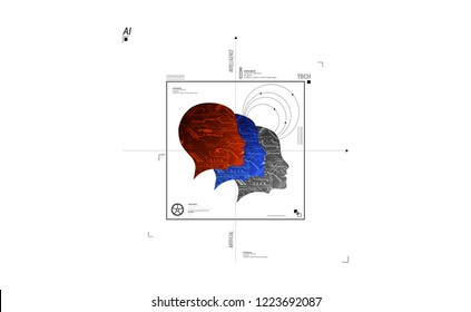 Artificial intelligence concept. Technology background. Vector science illustration