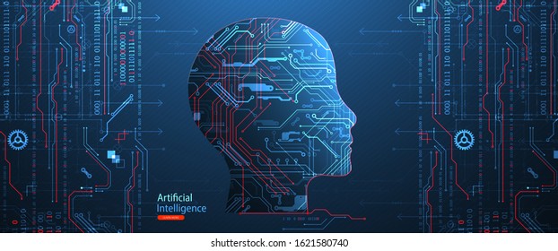 Artificial intelligence concept. Technology background. Vector science illustration