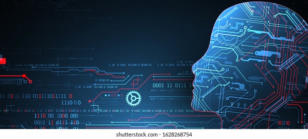 Artificial intelligence concept. Technology background. Vector science illustration