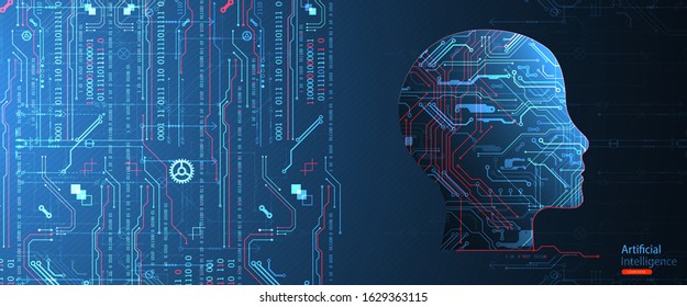 Artificial intelligence concept. Technology background. Vector science illustration