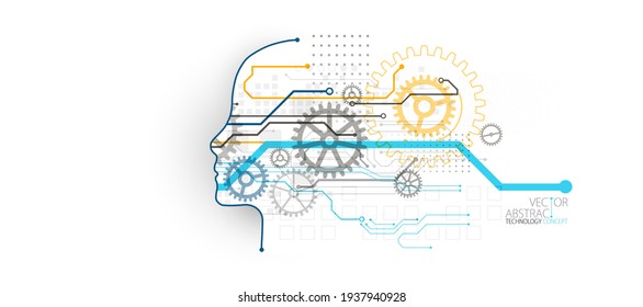 Artificial intelligence concept. Technology background. Vector science illustration