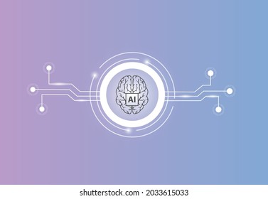 Artificial intelligence concept. Technology background. Vector illustration