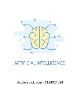 Artificial Intelligence concept trendy icon. Simple line, colored illustration. Artificial Intelligence concept symbol flat design from Artificial Intelligence  set. Can be used for UI/UX