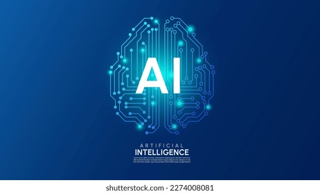 Artificial intelligence concept vector background template.