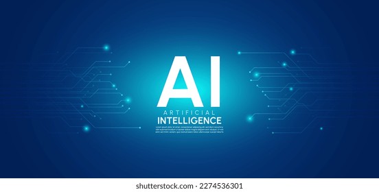 Artificial intelligence concept vector background template.