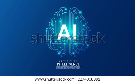 Artificial intelligence concept vector background template.