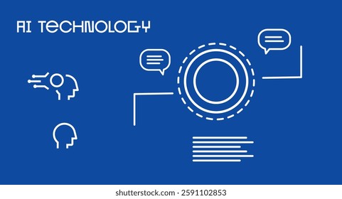 Artificial intelligence concept vector elements. AI in smartphone. Technology design. Digital abstract tech in futuristic white low poly elements on a blue background.