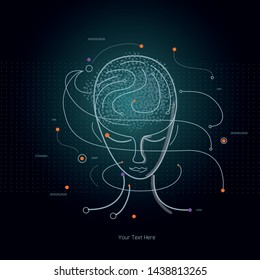 Conceito de inteligência artificial. Ilustração de vetor.