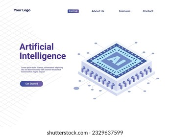 artificial intelligence concept vector illustration for website ui elements