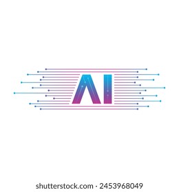 Artificial intelligence concept within lines. AI concept