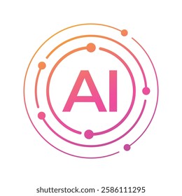 Artificial intelligence concept within rotating lines. electronic artificial intelligence interface