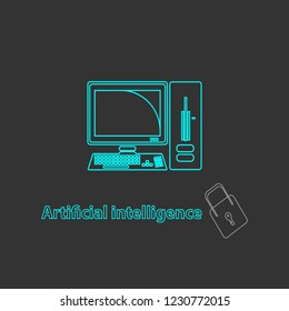 Artificial intelligence concepts web protection with flat style, vector illustration with icons
