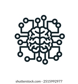 Inteligencia artificial que conecta con el tablero de circuito electrónico - concepto del aire