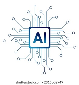 Artificial Intelligence CPU in 2D style