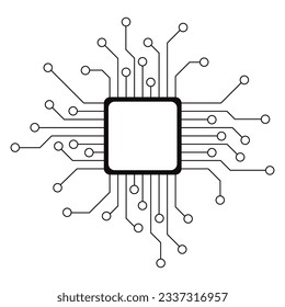 Artificial Intelligence CPU in 2D style