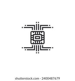 Artificial intelligence, cpu, electronic circuit Icon
