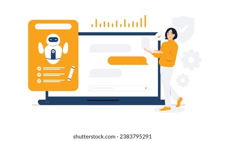 Artificial intelligence created generate art with prompt, AI servers and robots technology with neural network thinks. a digital brain is learning to process big data concept illustration