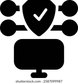 Artificial Intelligence for Cyber Security Glyph Solid Icon