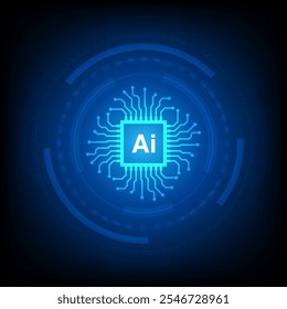 Künstliche Intelligenz cybernetic Schaltung, High-Tech zu schaffen künstliche Intelligenz (KI) Konzept, Vektorgrafik	
