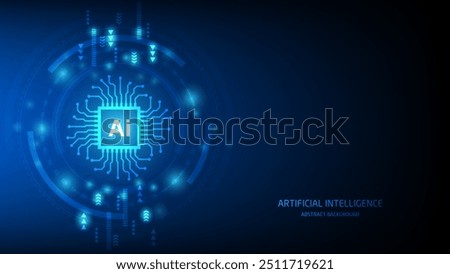 Artificial intelligence cybernetic circuit, high technology to create artificial intelligence (AI) concept, vector illustration