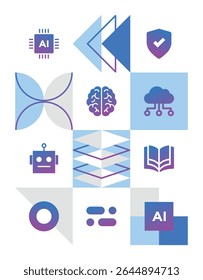 Artificial intelligence data background geometric