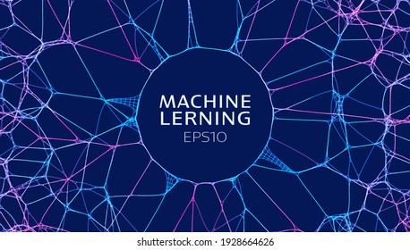 Artificial Intelligence data background. Machine learning technology. Network ai