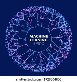 Artificial Intelligence data background. Machine learning technology. Network ai