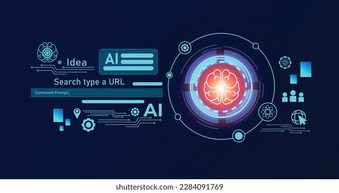 artificial intelligence and data science icon element design. vector illustration