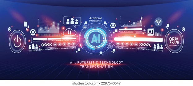 inteligencia artificial y diseño de elementos de ciencia de datos. ilustración vectorial