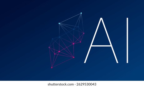 Artificial intelligence. Deep learning. Generative model. Smart digital technology. AI vector illustration for science, web design, business, future, robots. Network pattern