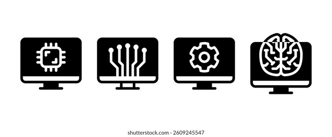 Artificial Intelligence Desktop Dualtone Icons for Machine Learning, Programming, and Tech Startup Projects