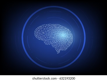 An Artificial Intelligence is detecting data by using short frequency of waves. Abstract digital and technology background.