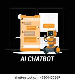 inteligencia artificial. Red neuronal cerebral digital, servidores IA y tecnología de robots, mente bot artificial. Comunicación en línea con el concepto de bot de chat. cliente de respuesta de robots en el servicio chatbot