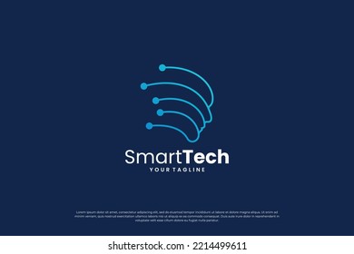 artificial intelligence, digital, connection logo concept.