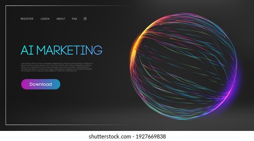 Artificial intelligence digital marketing chatbot. Technology consulting machine. Vector Illustration. AI Marketing Abstract Technology Background.