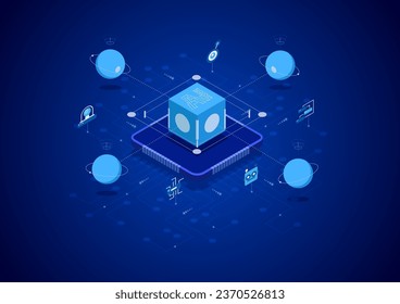 Artificial Intelligence in a Digital World: Futuristic Background with Connectivity. Background for Modern Concepts. vector, illustration