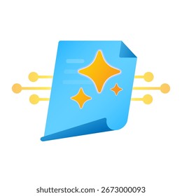 Ilustração de automação de documentos de inteligência artificial. Design plano de documento digital com ícone de IA. fluxo de trabalho inteligente, ferramentas de IA para produtividade e tarefas automatizadas no escritório