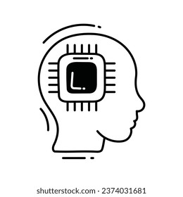 Artificial intelligence doodle Icon Design illustration. Science and Technology Symbol on White background EPS 10 File